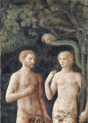 Temptation of Adam and Eve, c.1423-25 fresco (detail)